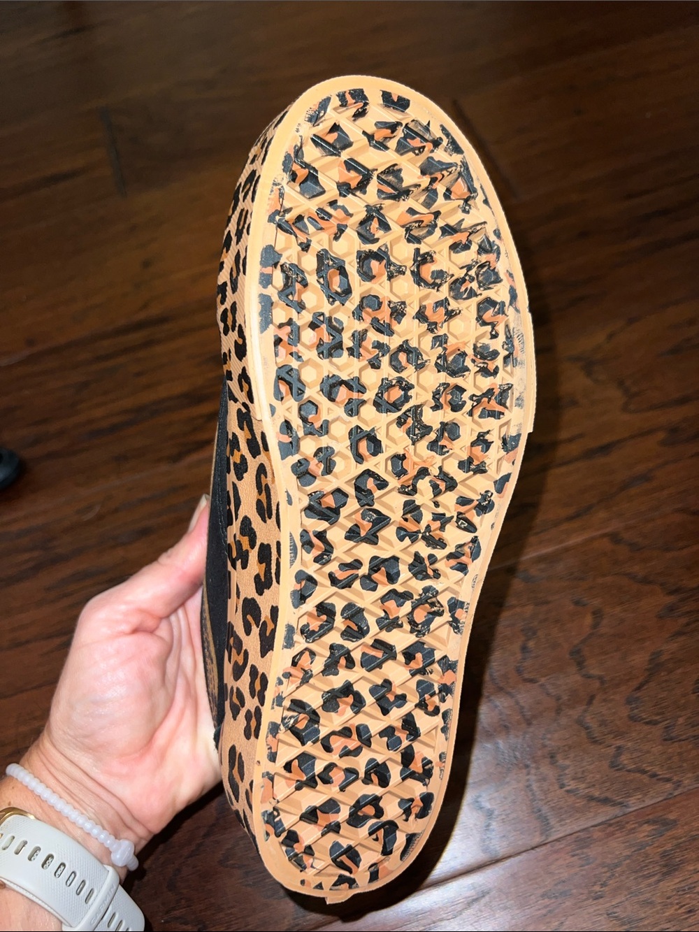 NWOT Leopard Old Skool VANS!! Black Suede Skate Shoes with Leopard Sole 5.5M, 7W - Picture 9 of 10